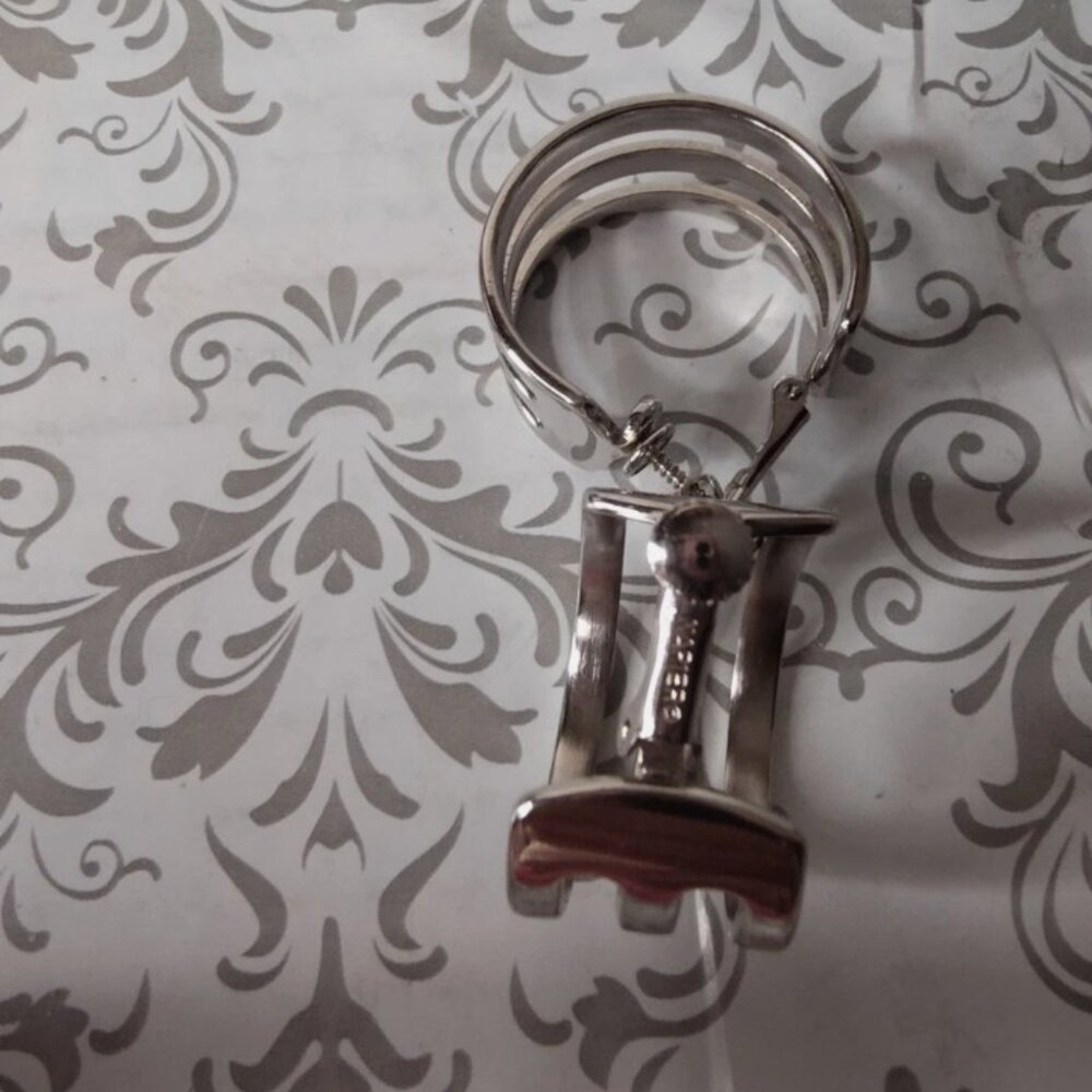Vintage Napier Silver Tone Wide Clip on Earrings